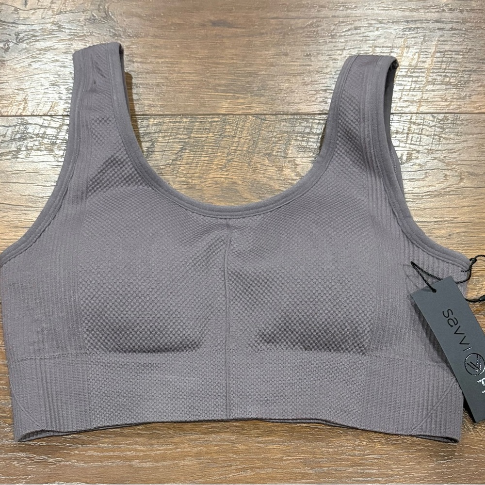 Savvi sports bra Sommer Gray Seamless Sports Bra with Wide Straps
